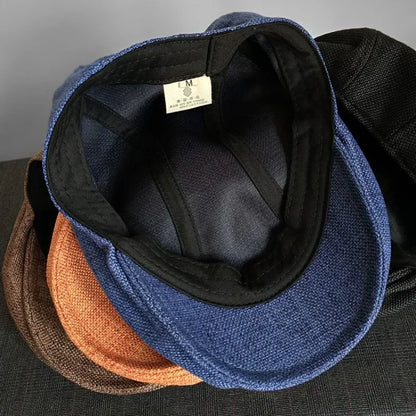 Ashton Linen Newsboy Cap