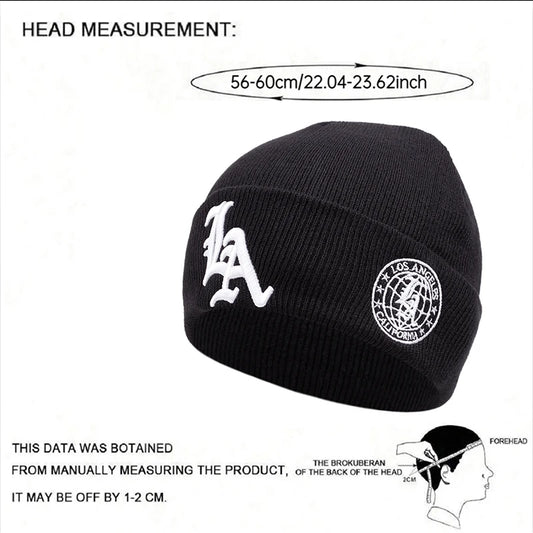 The LA Earth | Letter Earth Embroidery Hip Hop Beanie | Urban Caps NZ