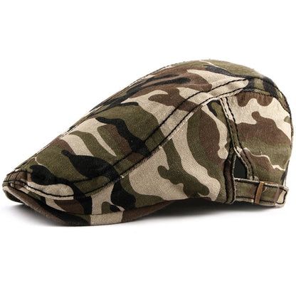 Hereford Print Artist Beret in Army Green