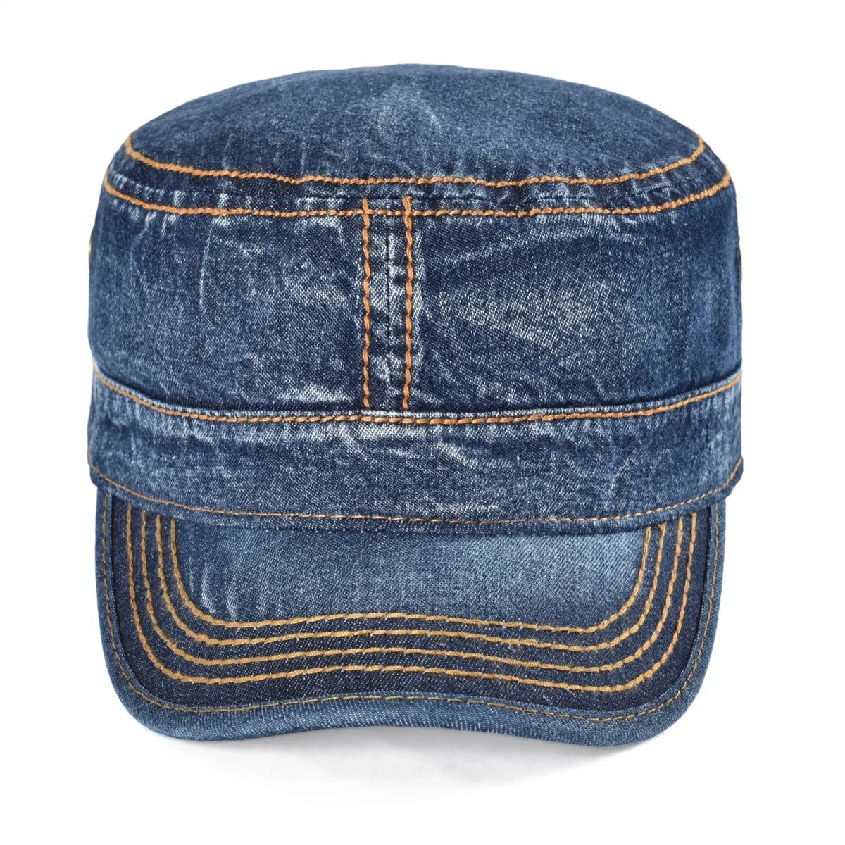 The Stockton | Men's Denim Washed Cotton Flat Top Army Cap | Urban Caps NZ