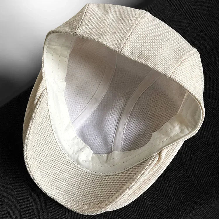 Ashton Linen Newsboy Cap