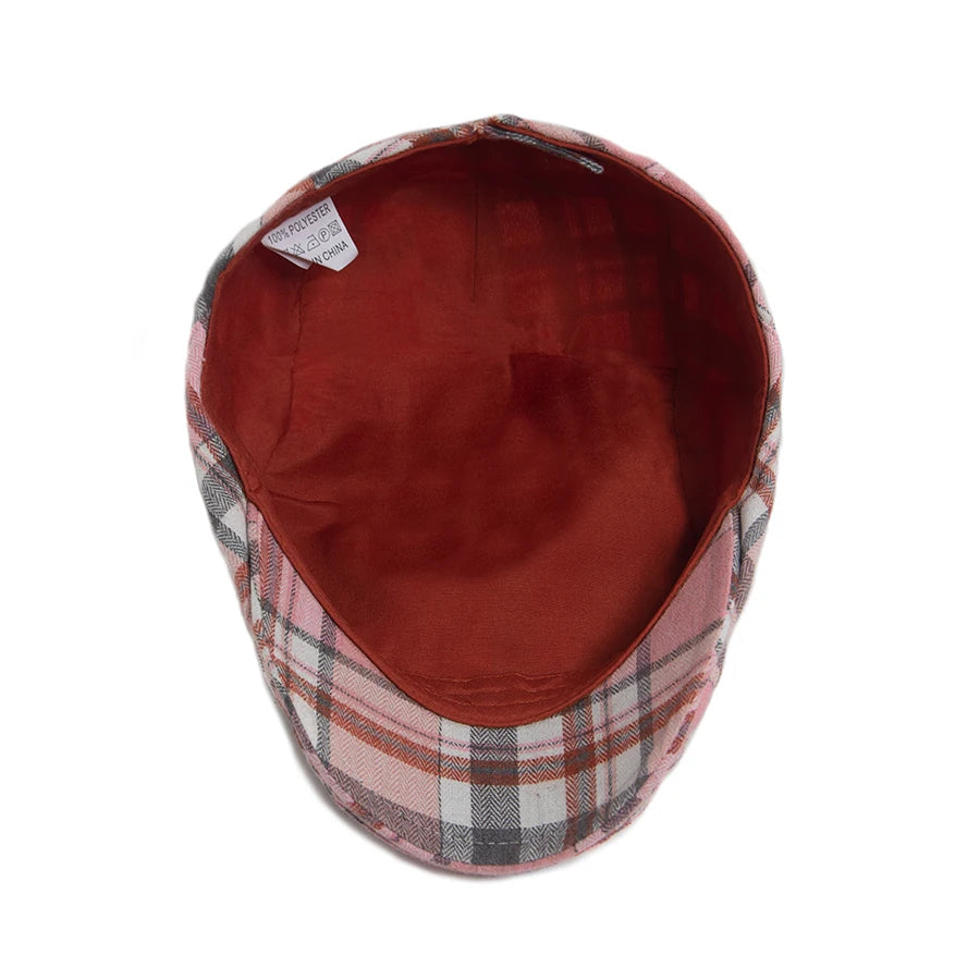Thin Herringbone Plaid Ivy Cap | Lightweight Flat Hat | Urban Caps NZ