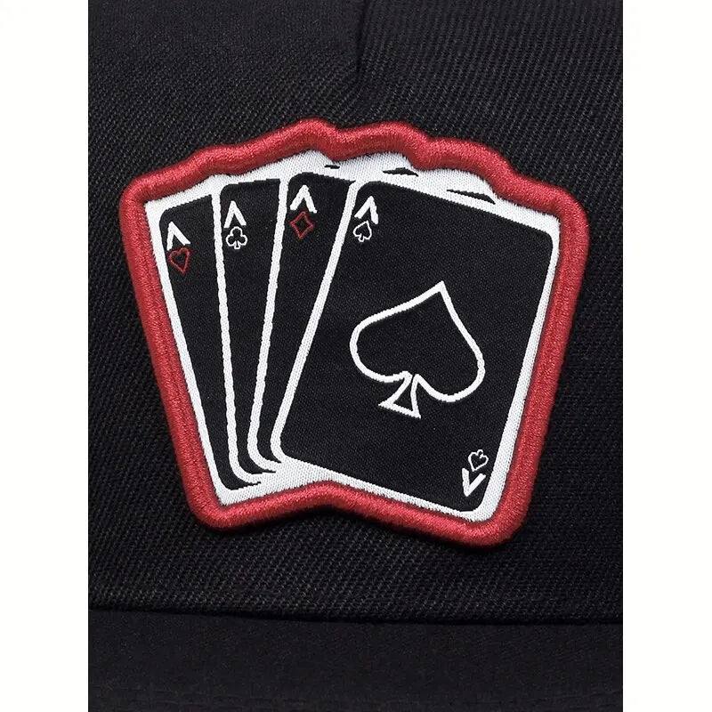 The Ace | Playing Card Embroidery Unisex Snapback Cap | Urban Caps NZ