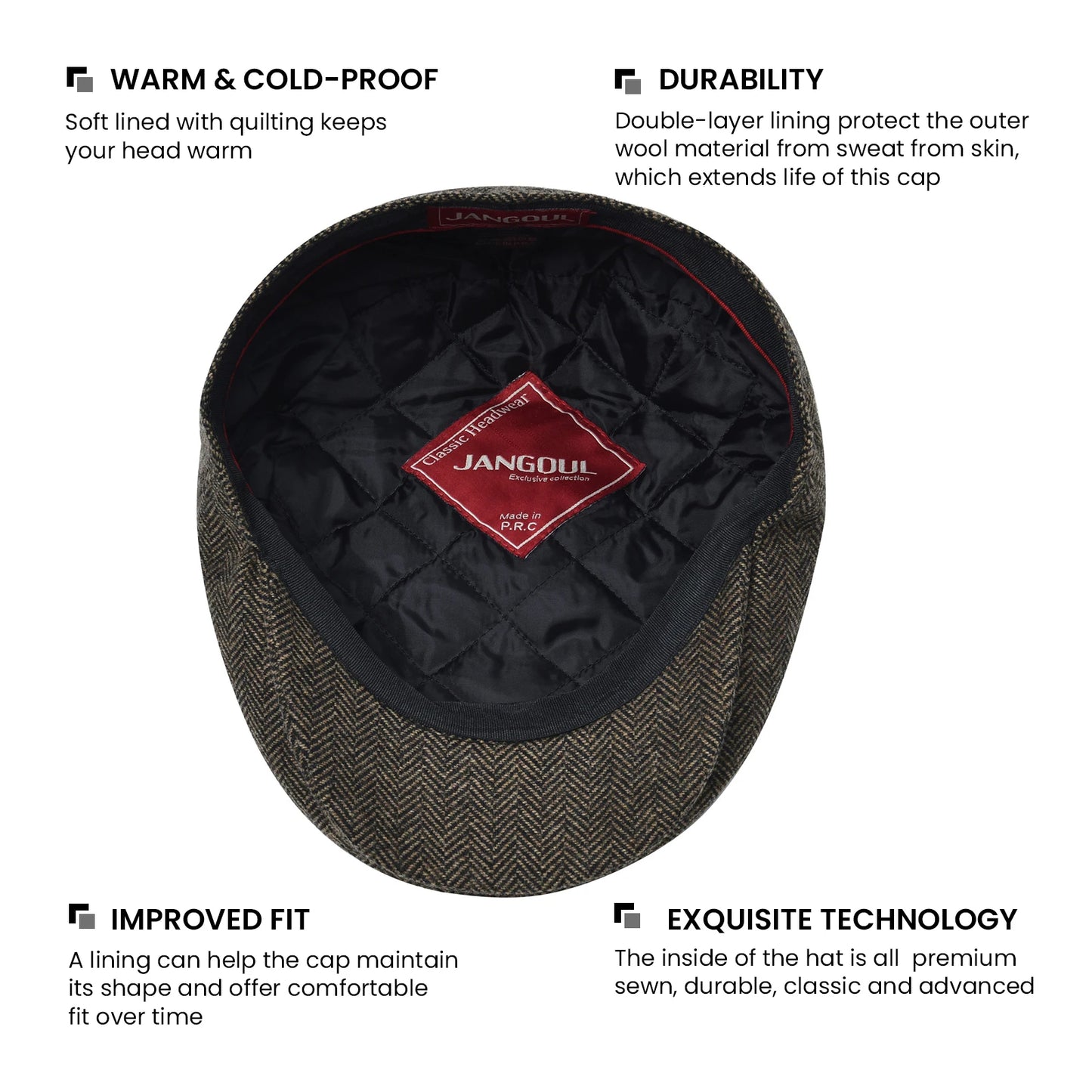 The Dunmore | Men's Wool Blend XL/XXL Ivy Newsboy Cap | Urban Caps NZ