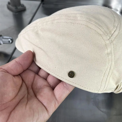Torino XL Cotton Flat Cap – Extra Large Newsboy Cap for Men & Women (55–65cm)