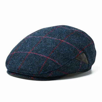 Dublin Herringbone Tweed Newsboy Cap in Blue
