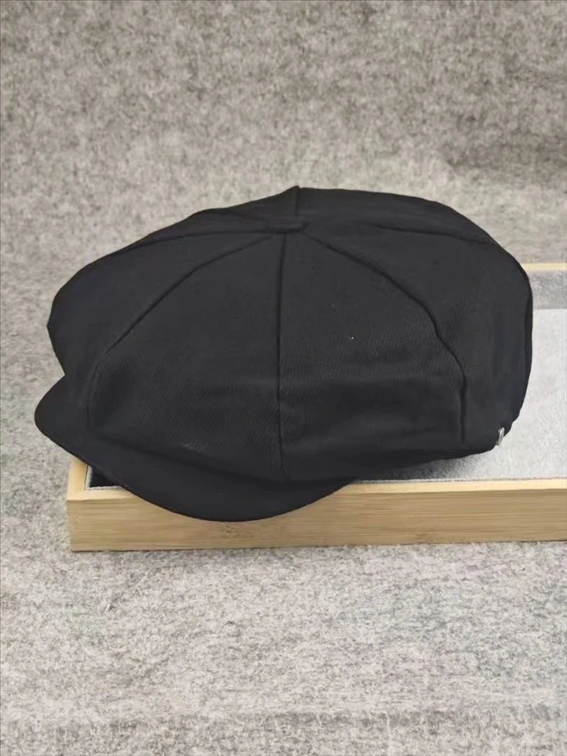 Kingston Twill Newsboy Cap in Black