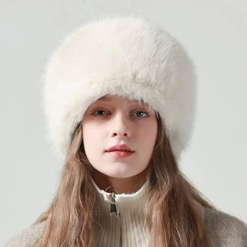 Vorkuta Fur Bomber Trapper Hat in Beige