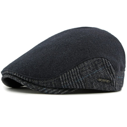 Annecy Fleece-Lined Wool Beret in Navy Blue
