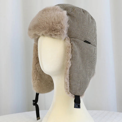 Lapland Plaid Trapper Hat in Khaki