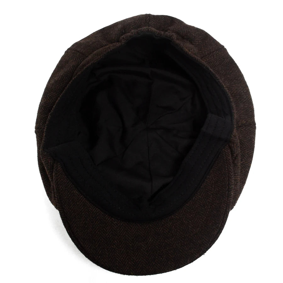 Herringbone Octagonal Newsboy Cap | British Winter Cap | Urban Caps NZ