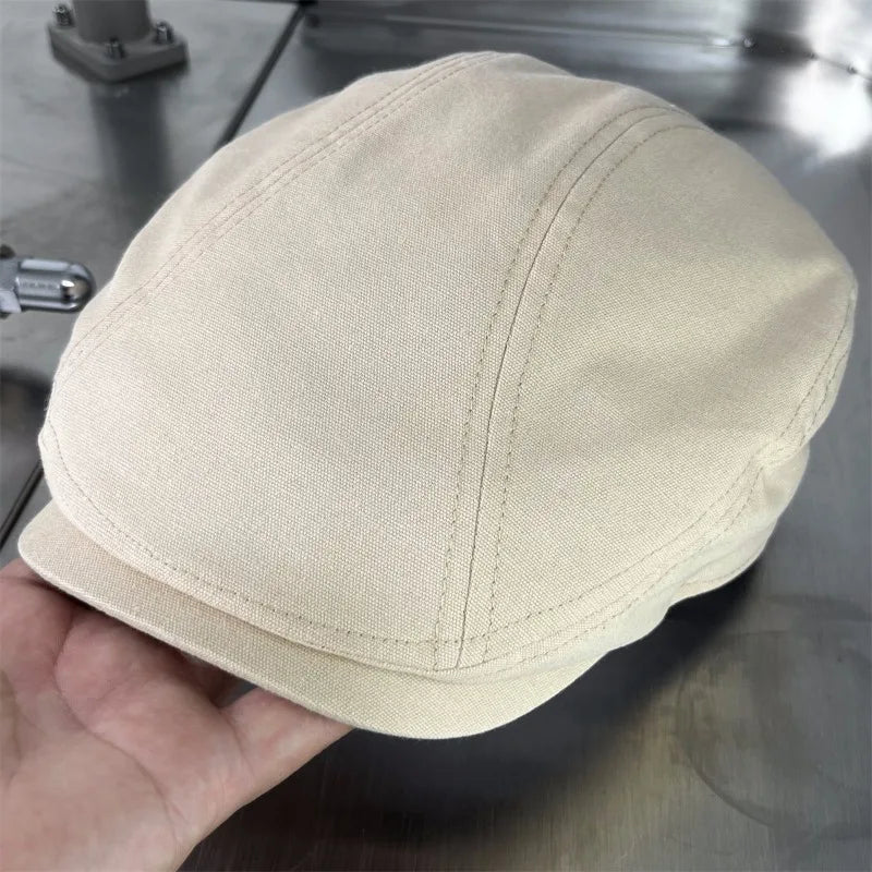 Torino XL Cotton Flat Cap – Extra Large Newsboy Cap for Men & Women (55–65cm)