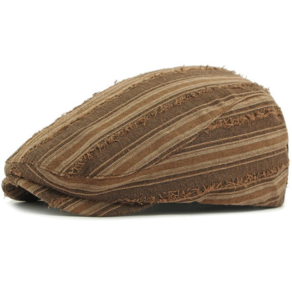 Poole Striped Sun Beret in Coffee