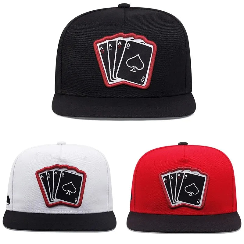 The Ace | Playing Card Embroidery Unisex Snapback Cap | Urban Caps NZ