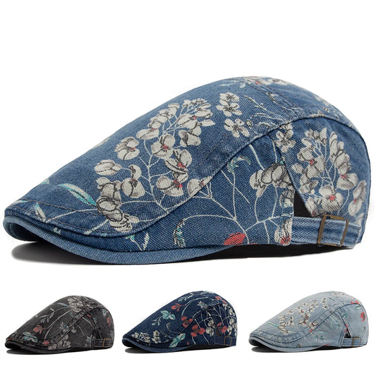 Floral Print Ivy Cap | Country Garden Flat Cap | Urban Caps NZ