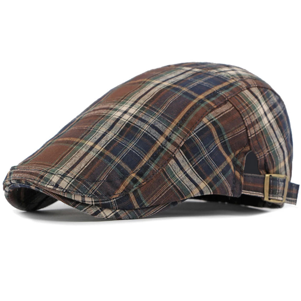 Sorrento Plaid Artist Beret in Coffee