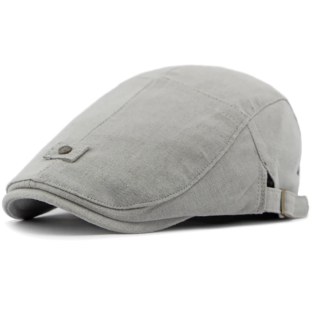 Oxford Linen Beret in Light Grey