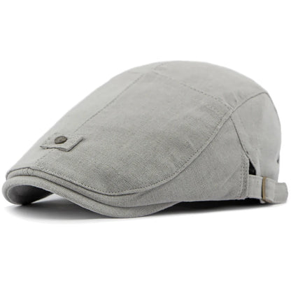 Oxford Linen Beret in Light Grey