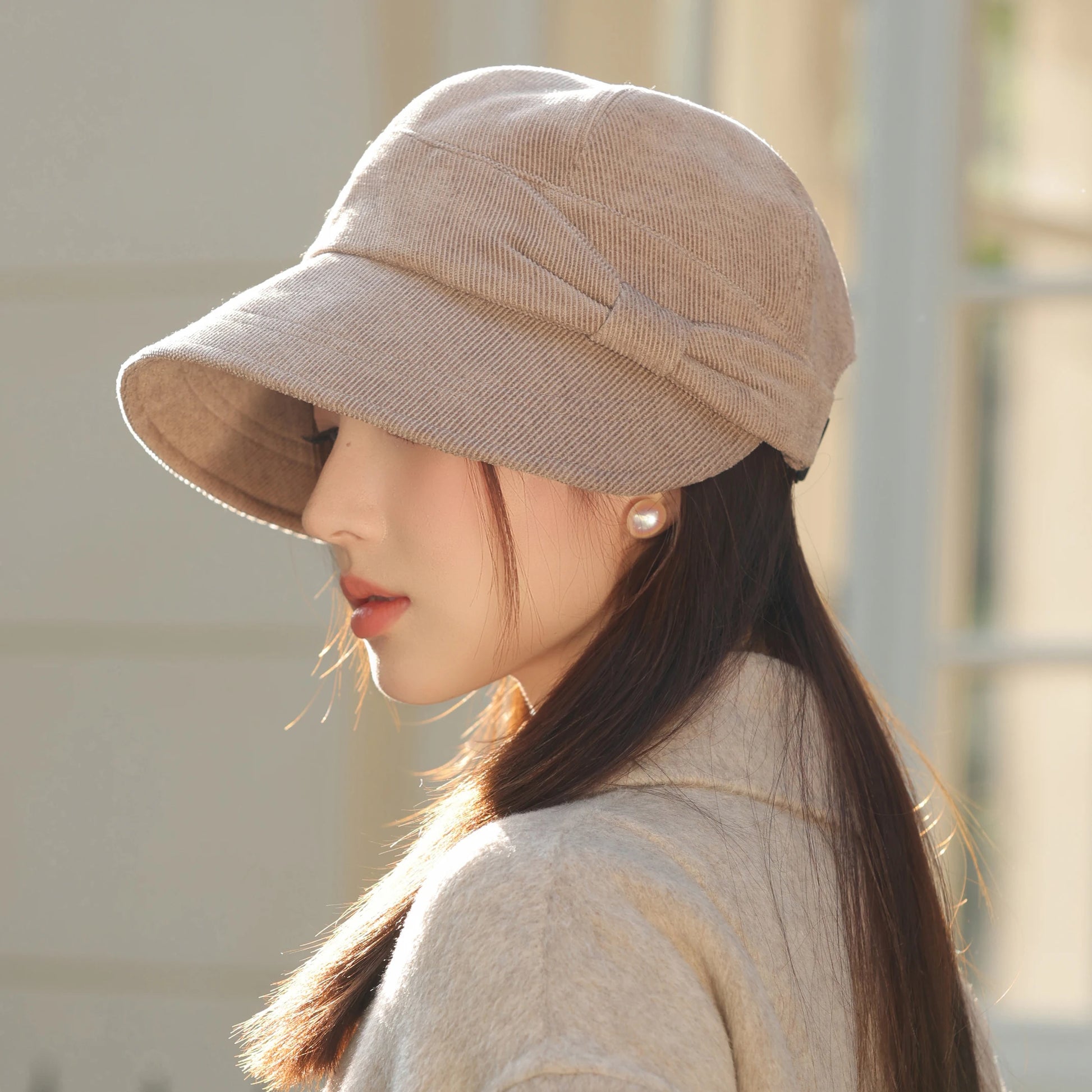 Kew Gardens Bow-Trim Bucket Hat in Khaki