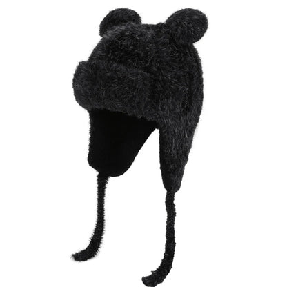 Little Bear Ears Beanie in Black