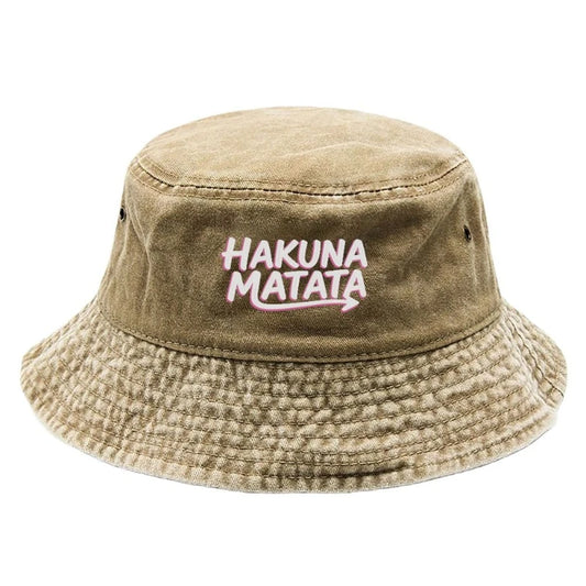 Foldable wide brim cotton bucket hat in khaki for travel