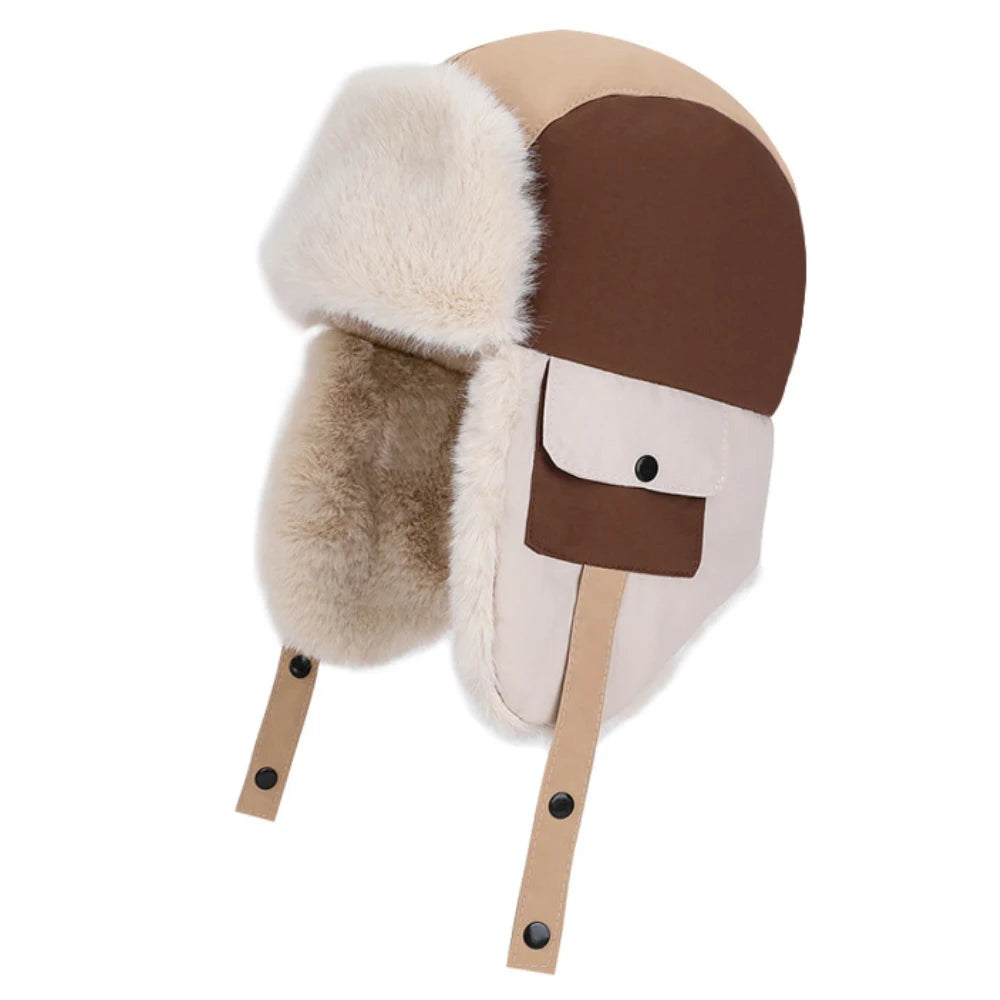 Little Explorer Patchwork Trapper Hat in Coffee