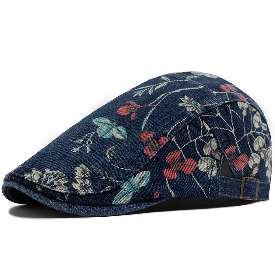 Floral Print Ivy Cap | Country Garden Flat Cap | Urban Caps NZ