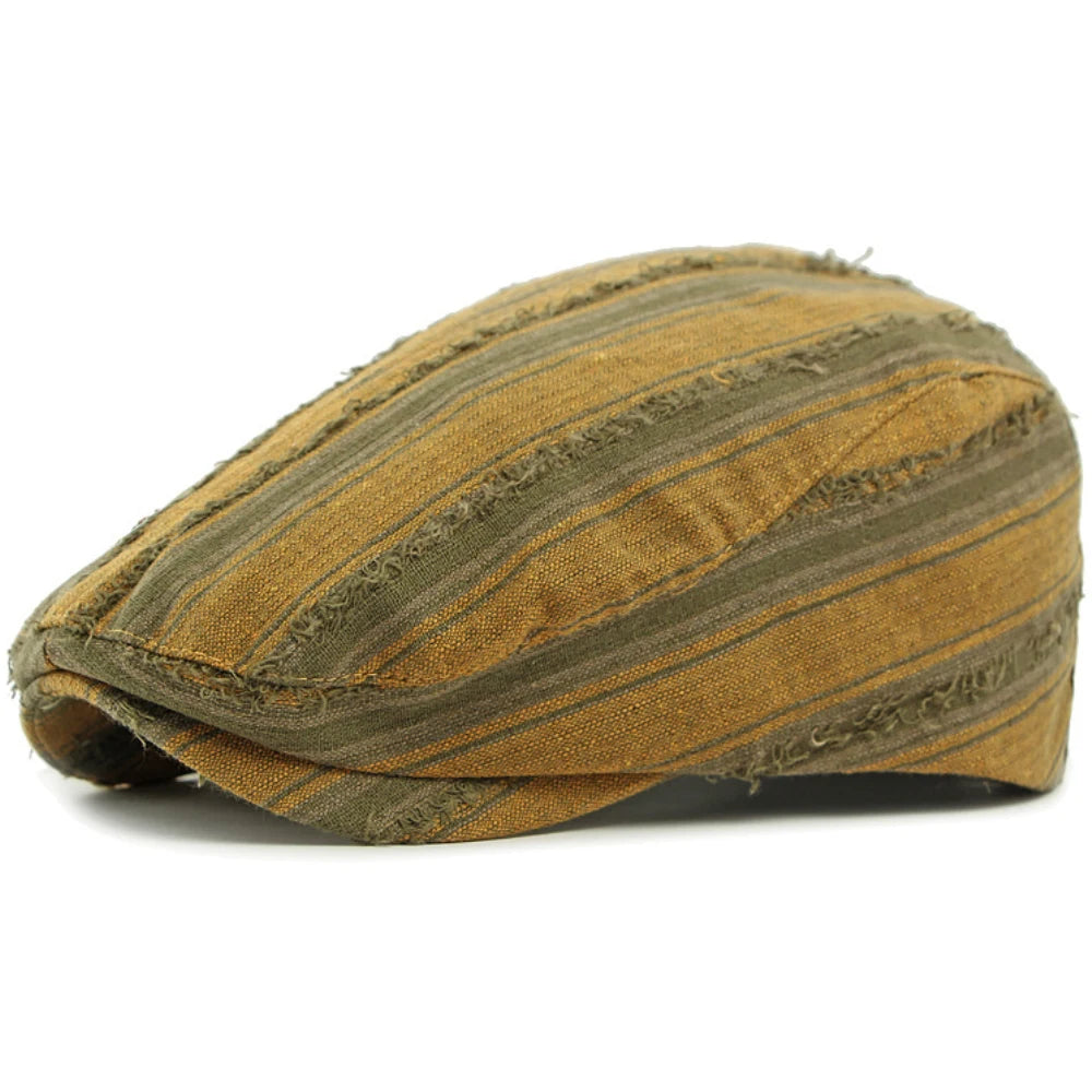 Poole Striped Sun Beret in Yellow
