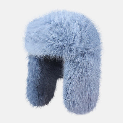 Resolute Fluffy Fur Trapper Hat in Blue