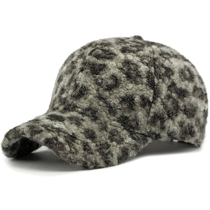 Savoy Leopard-Print Baseball Cap in Gray