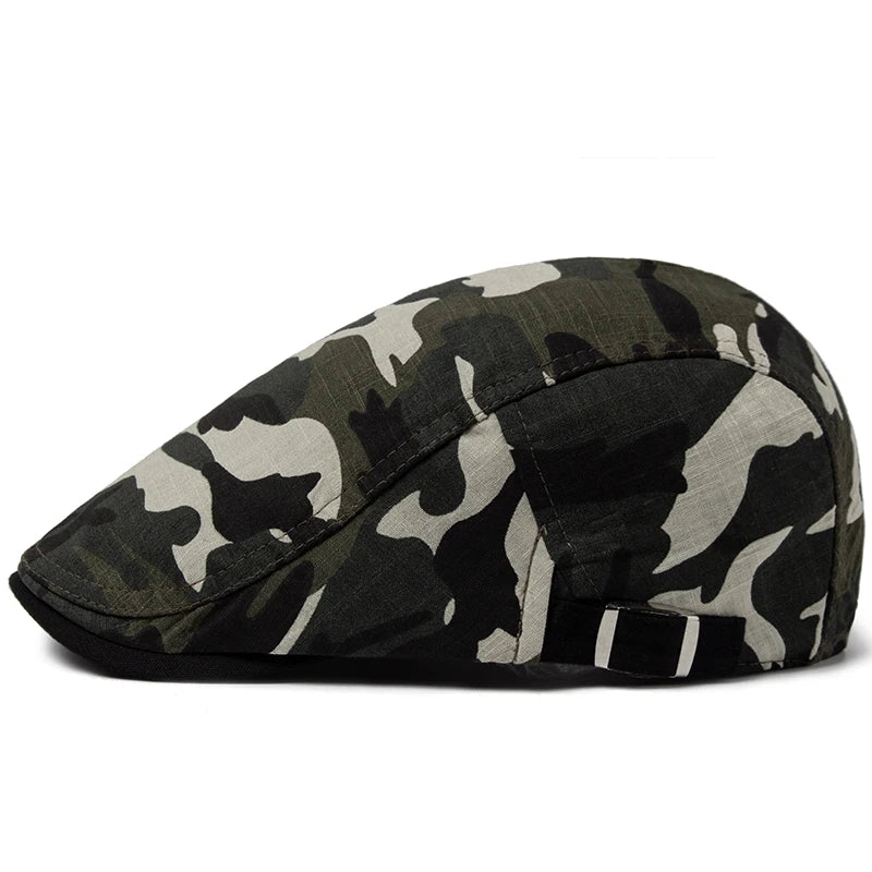 Camouflage Linen Ivy Cap | Country Outdoor Flat Cap | Urban Caps NZ