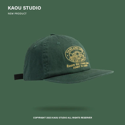 Hackney Flat-Brim Baseball Cap in Green
