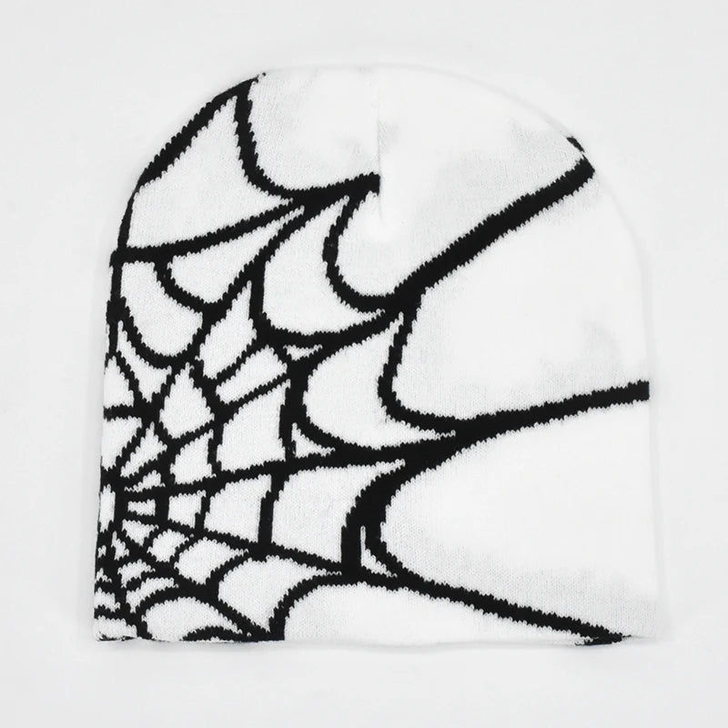 The Arachne | Gothic Spider Pattern Wool Knitted Beanie | Urban Caps NZ