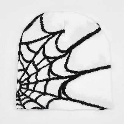 The Arachne | Gothic Spider Pattern Wool Knitted Beanie | Urban Caps NZ
