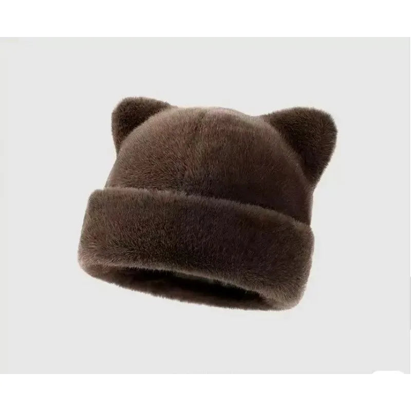 Amara Leopard Teddy Bear Beanie in All Coffee