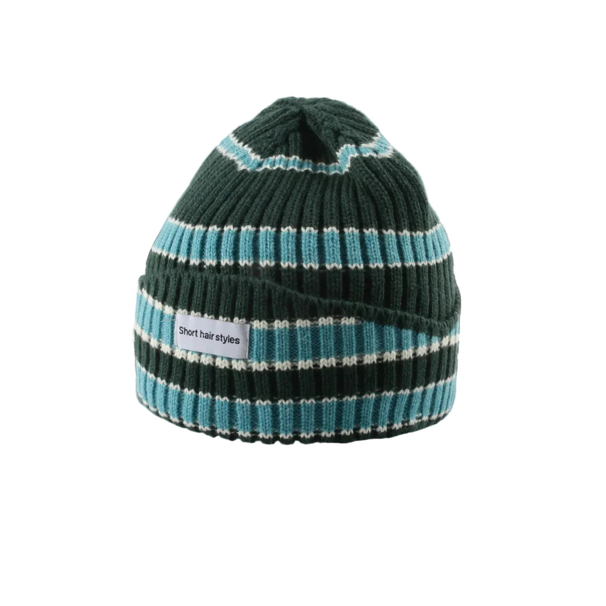 SHS Striped Winter Beanie - Cotton Knit Striped Hat Cozy Winter Outfits And Soft Comfort