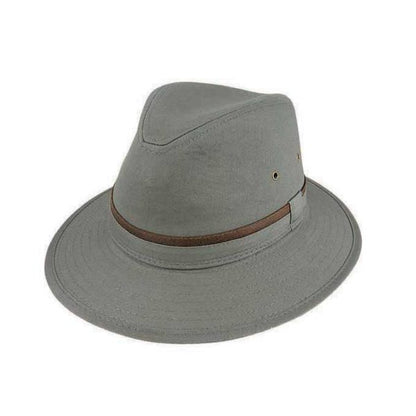 Men’s Cotton Safari Hat with Mid Brim and Self Trim – Waxed Finish, All-Season Wear