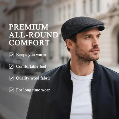 The Dunmore | Men's Wool Blend XL/XXL Ivy Newsboy Cap | Urban Caps NZ