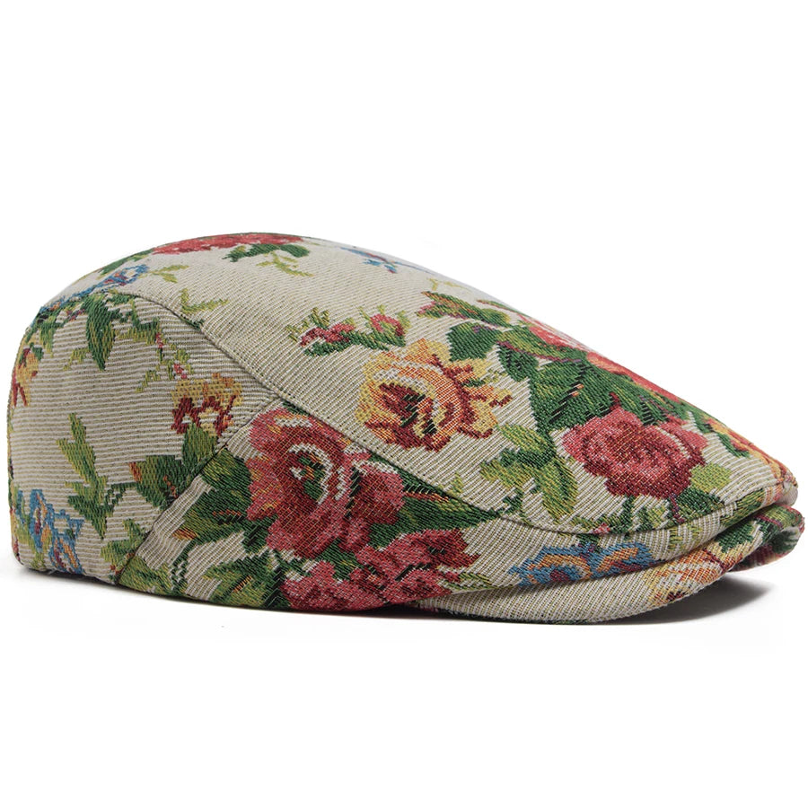 Floral Print Ivy Cap | Heritage Country Flat Cap | Urban Caps NZ