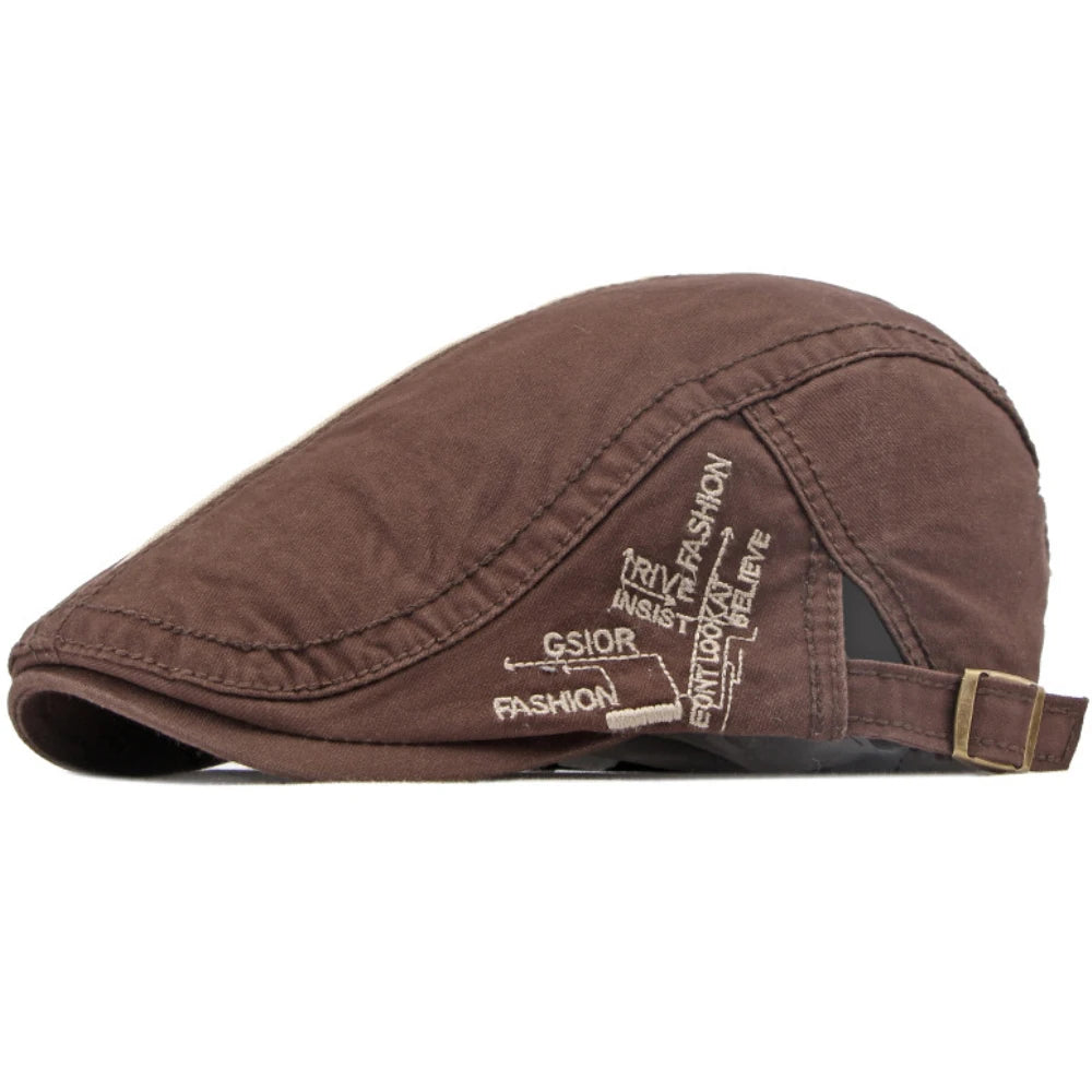 Fitzrovia Letter-Pattern Beret in Coffee