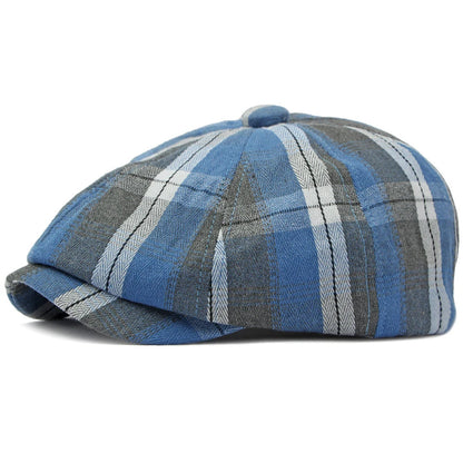 Chichester Plaid Beret in Blue