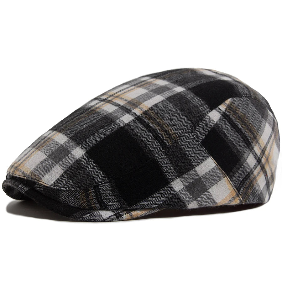 Thin Herringbone Plaid Ivy Cap | Lightweight Flat Hat | Urban Caps NZ