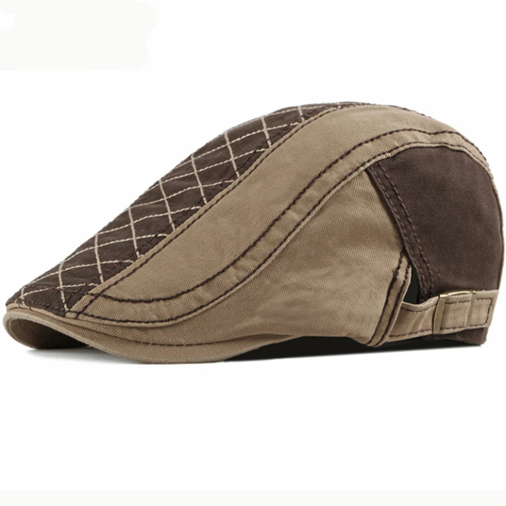 Perugia Patchwork Artist Beret in Coffee