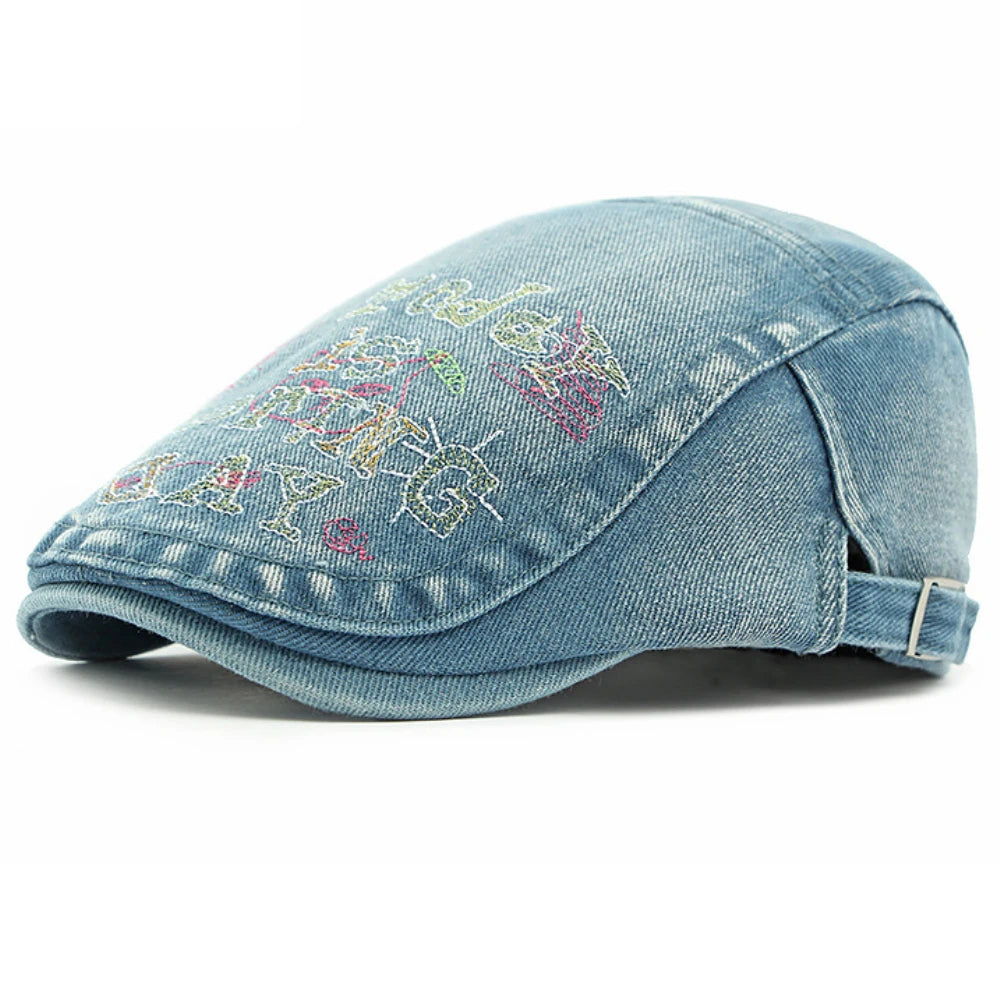 Nottingham Geometric Artist Beret in Middle Blue