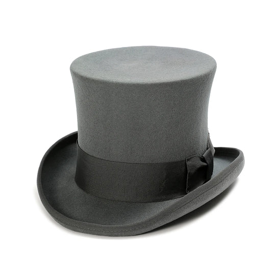 Victorian Style Wool Felt Top Hat – Elegant Gentleman Cylinder Hat