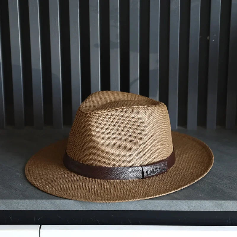 Ashcombe Woven Panama-Style Fedora in Coffee