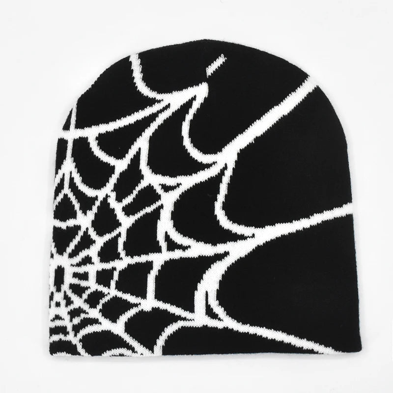 The Arachne | Gothic Spider Pattern Wool Knitted Beanie | Urban Caps NZ