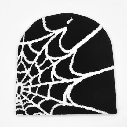 The Arachne | Gothic Spider Pattern Wool Knitted Beanie | Urban Caps NZ
