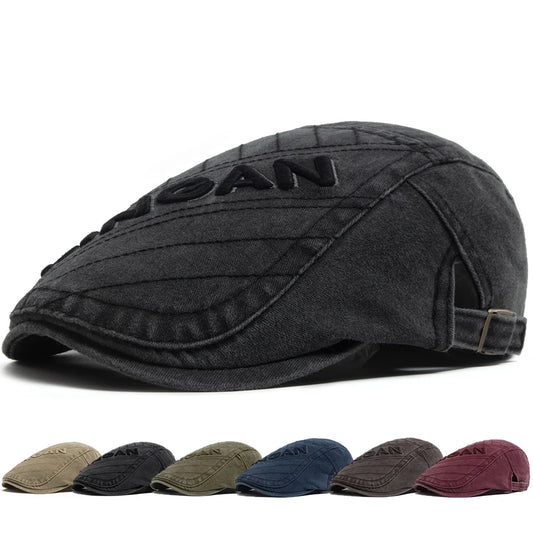 Washed Cotton Ivy Cap | Heritage Driving Flat Cap | Urban Caps NZ