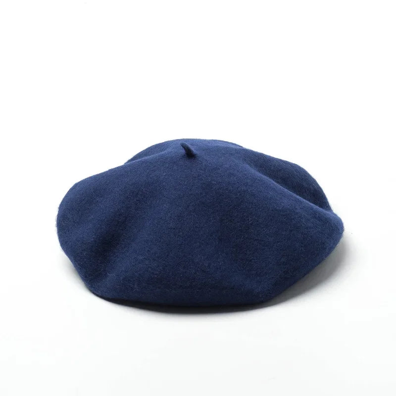 Versailles Wool Beret in Dark Blue